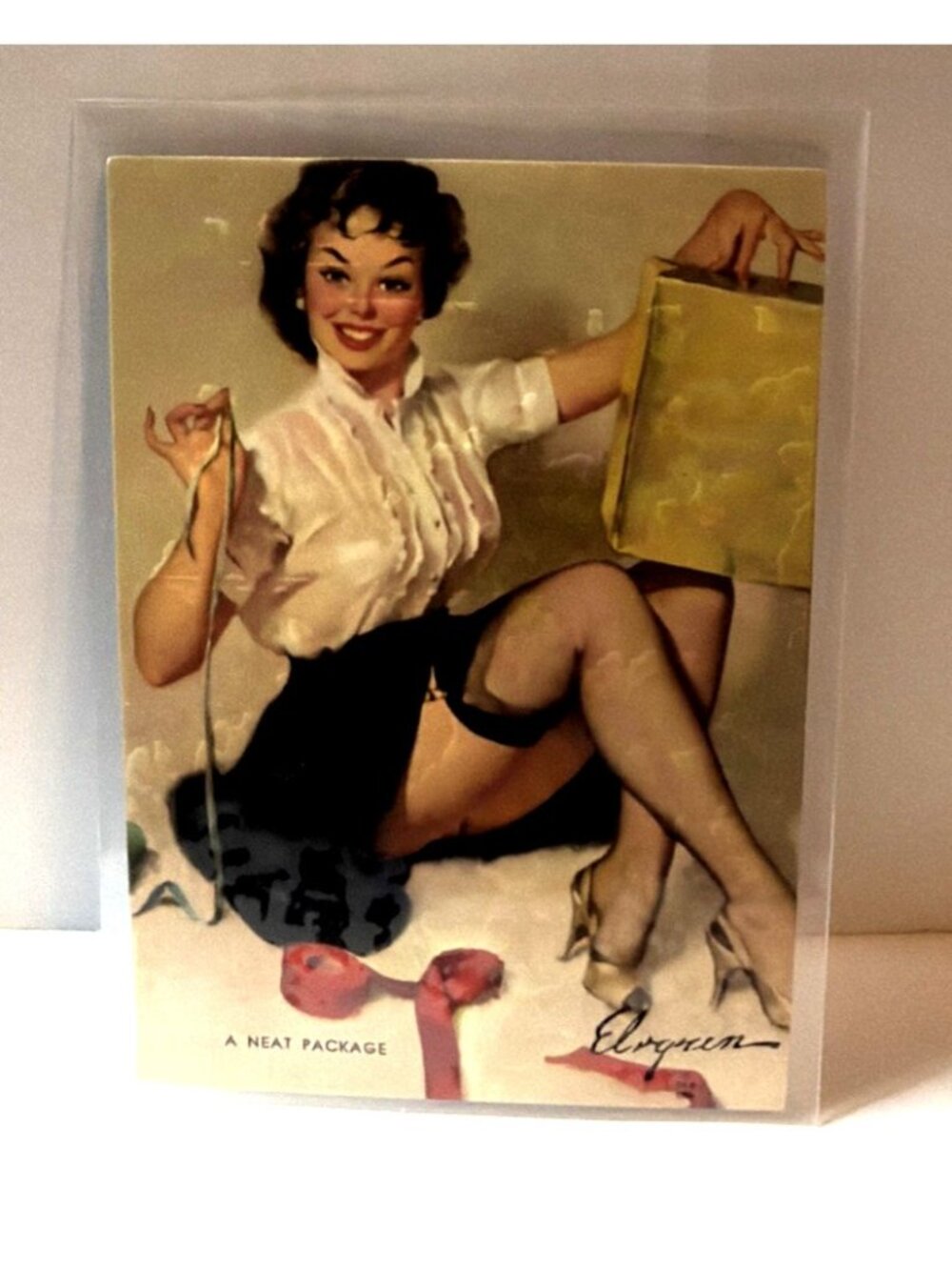 1993 Gil Elvgren Calendar Pinup Art Trading Card Single #29 A Neat Package Craft